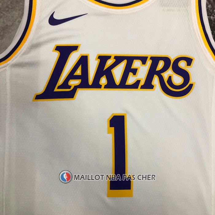 Maillot Los Angeles Lakers D'angelo Russell NO 1 Association 2022-23 Blanc